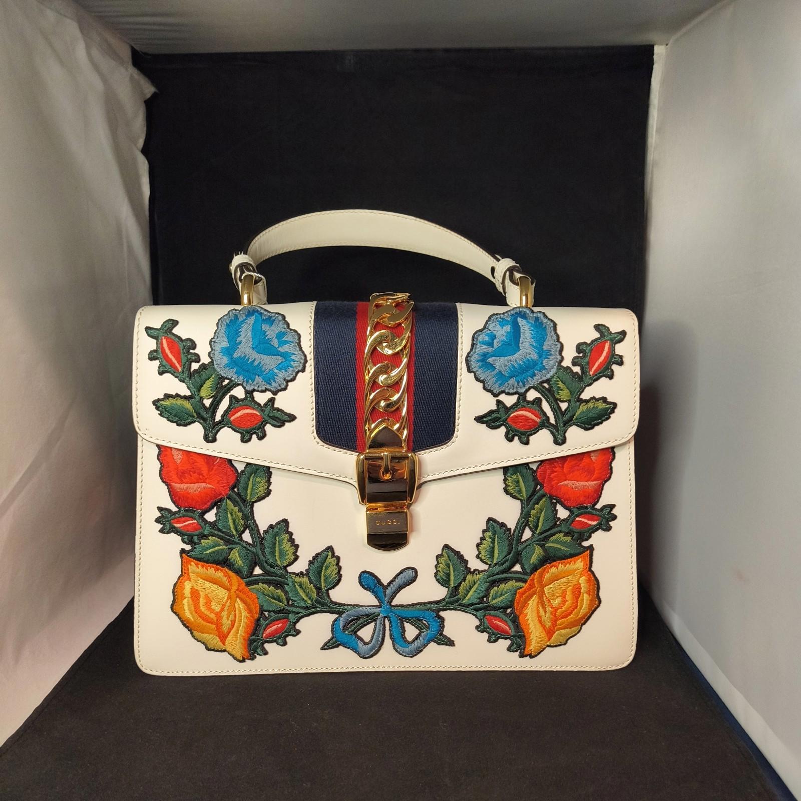 Gucci Sylvie White with embroidery, eBay & Legitmark COAs