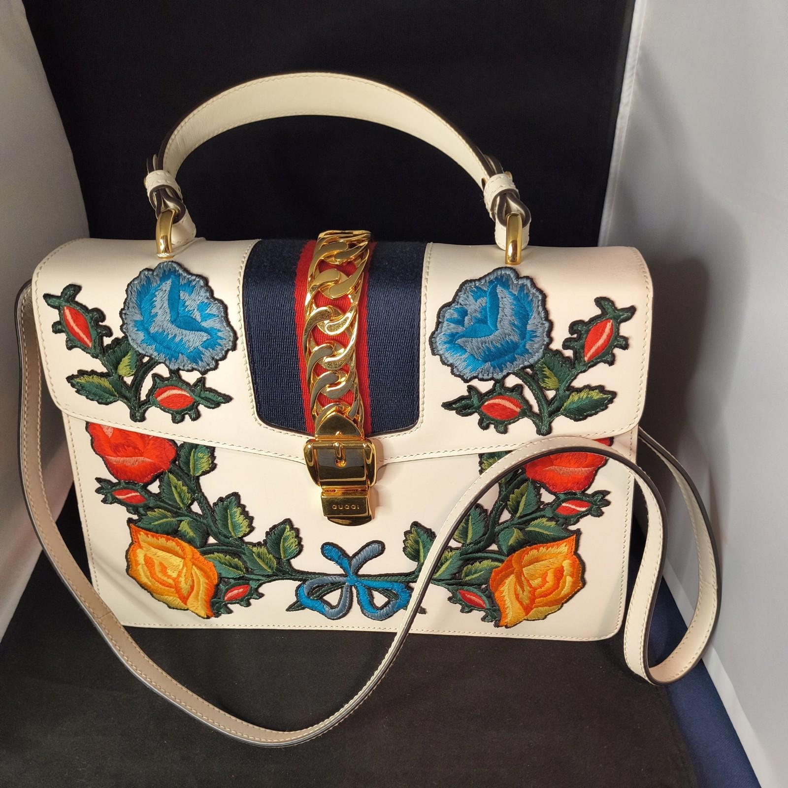 Gucci Sylvie White with embroidery, eBay & Legitmark COAs