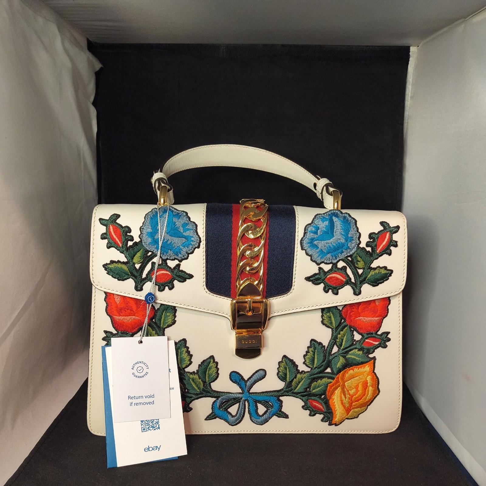 Gucci Sylvie White with embroidery, eBay & Legitmark COAs