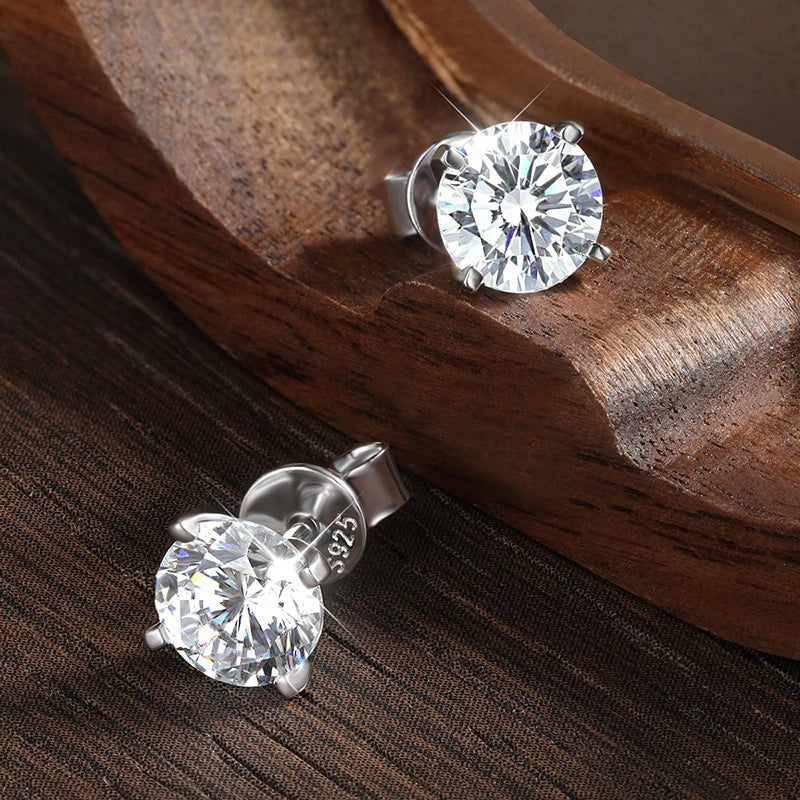 925 Sterling Silver Moissanite Stud Earring for Women