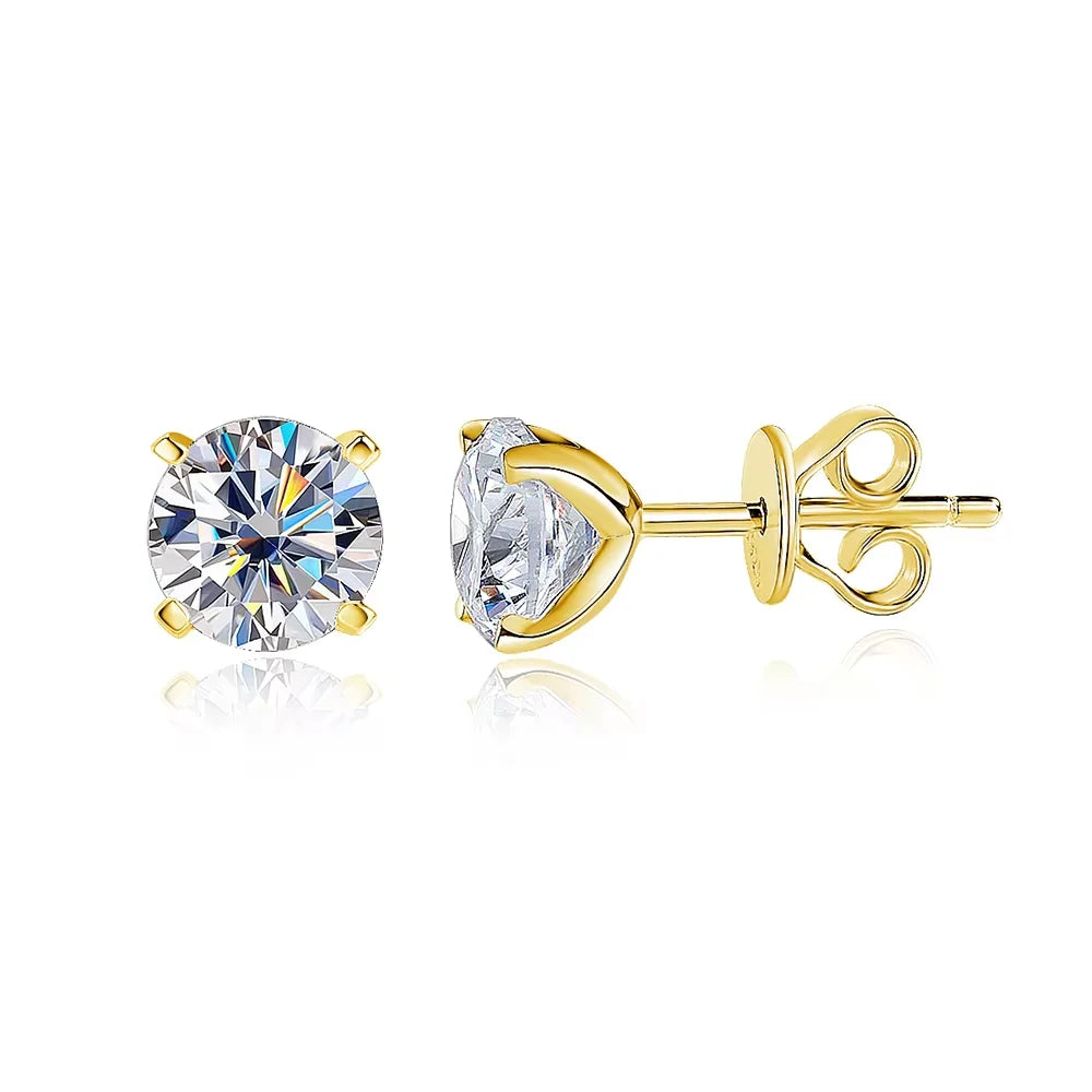 925 Sterling Silver Moissanite Stud Earring for Women