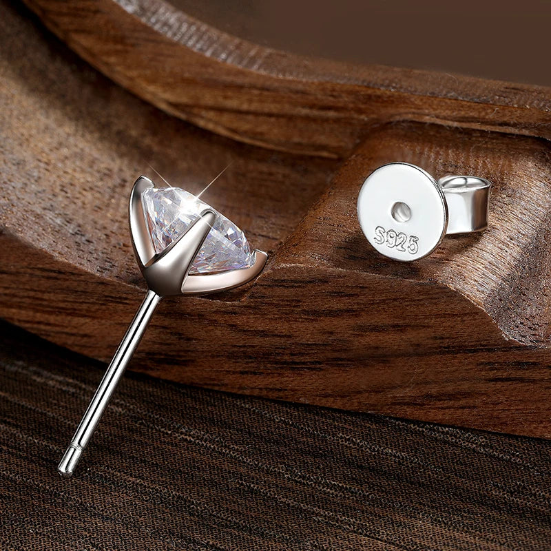 925 Sterling Silver Moissanite Stud Earring for Women