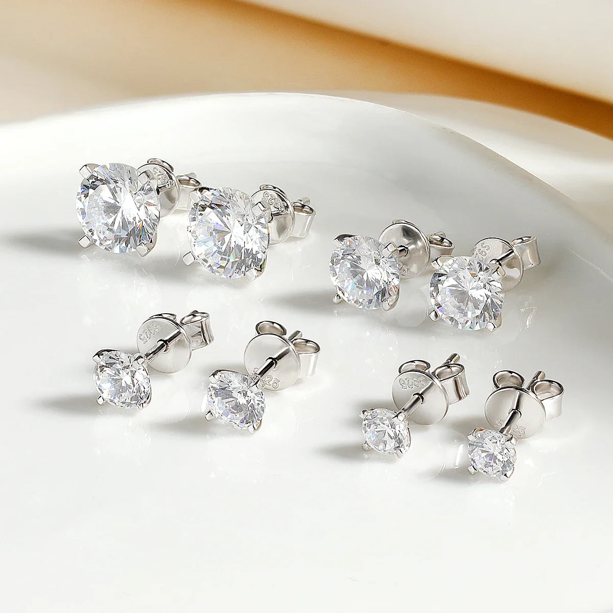 925 Sterling Silver Moissanite Stud Earring for Women