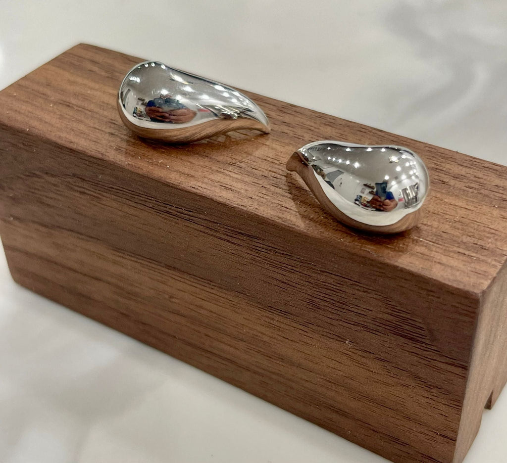 925 Sterling Silver Teardrop Stud Earrings-0