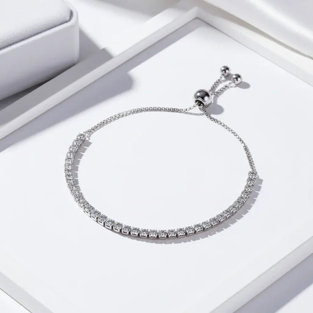 Sterling silver moissanite tennis bracelet Brilliant Cut 925 Sterling-5