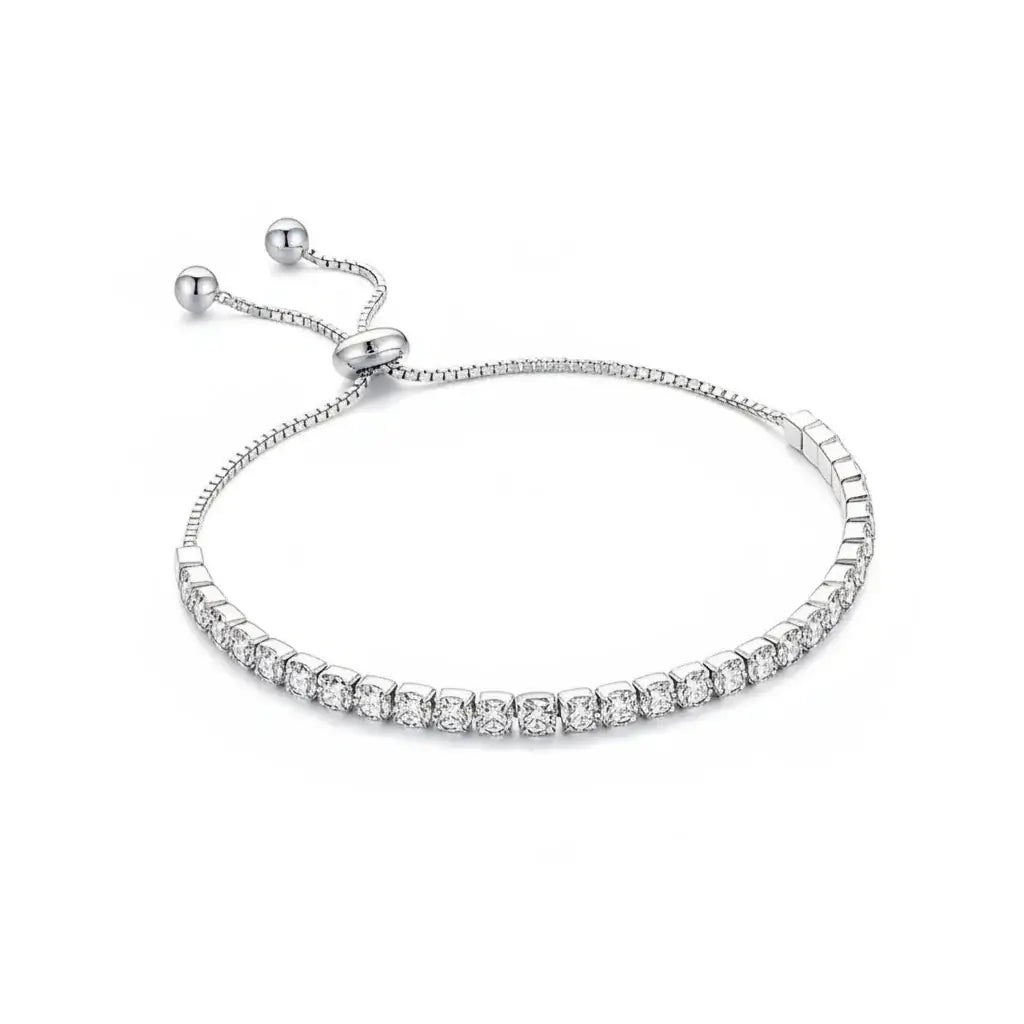 Sterling silver moissanite tennis bracelet Brilliant Cut 925 Sterling-0