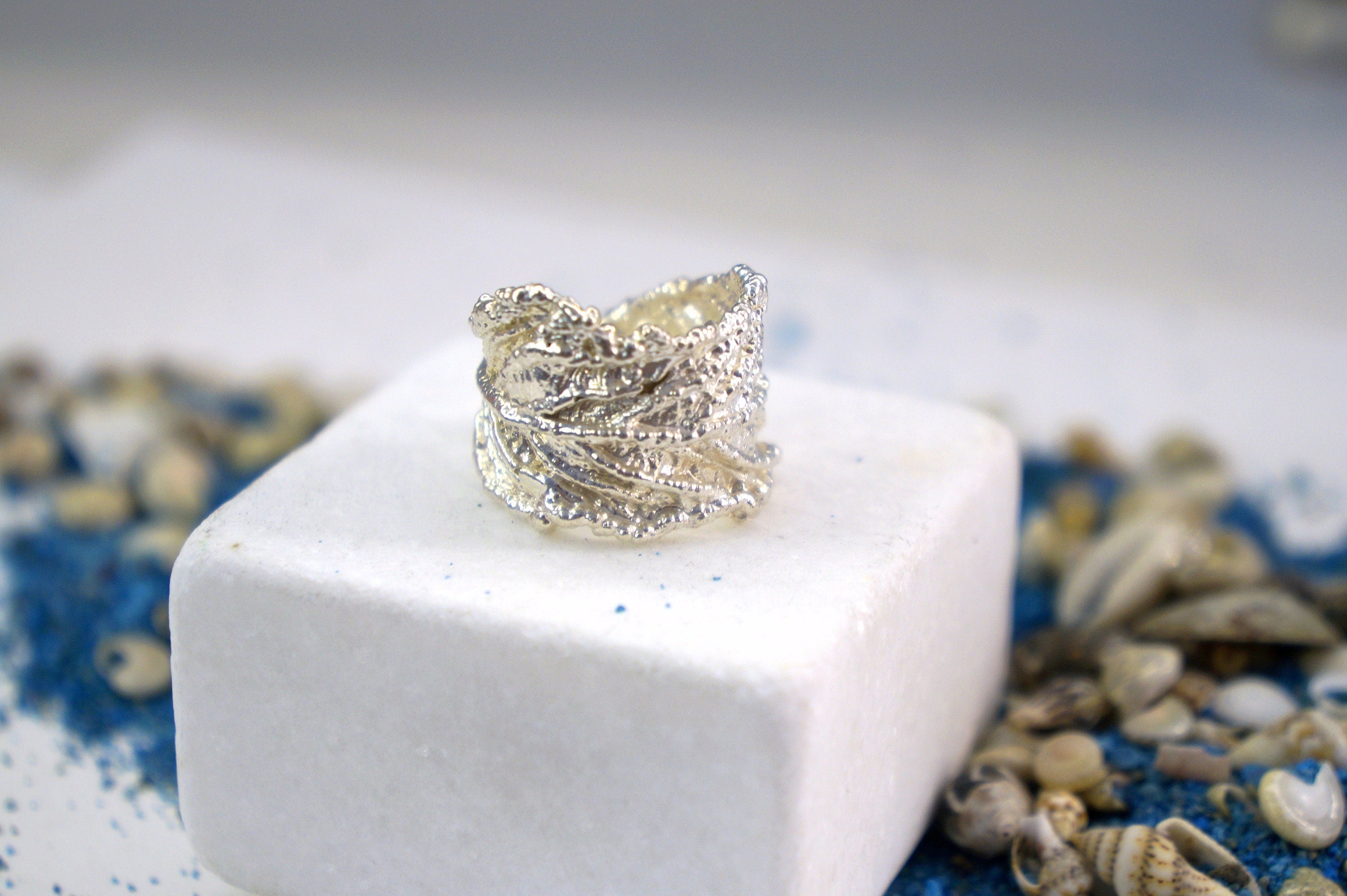 Silver Leaf Ring, 925 Sterling Silver Jewelry, Adjustable Statement Jewelry, Gift for Her, Birthday Gift for Women, Handmade Jewelry-4